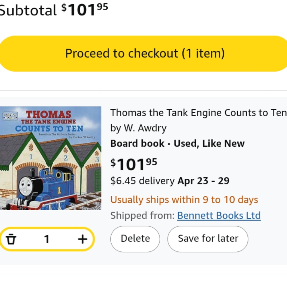 π Vintage Thomas The Tank Engine BOOK π Count To TEN 1991 NVC - Picture 6 of 16